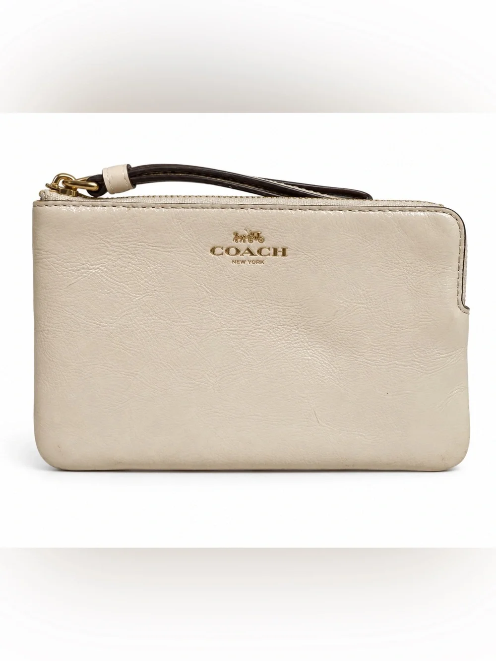 Coach Cream Corner Zip Wristlet